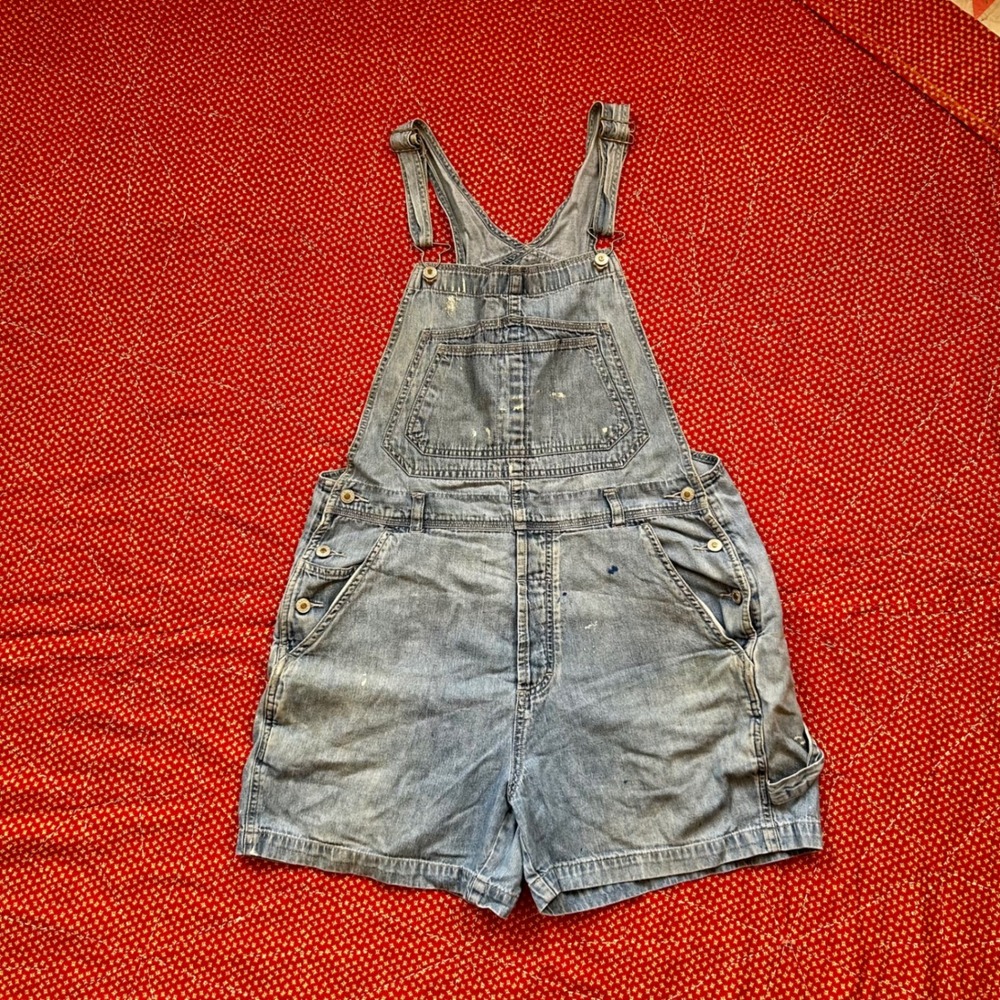 Marsh Landing Blues Vintage Denim Shortalls Overalls Blue Medium Distressed